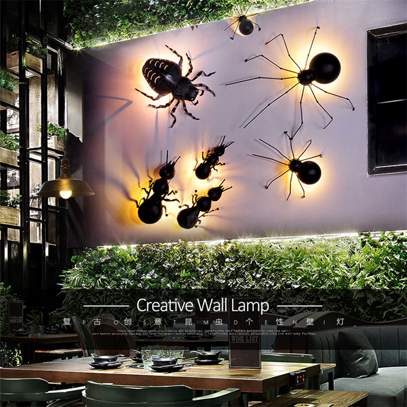 B-398 insect iron art LED lamp wall lamp creative personality wall lamp3