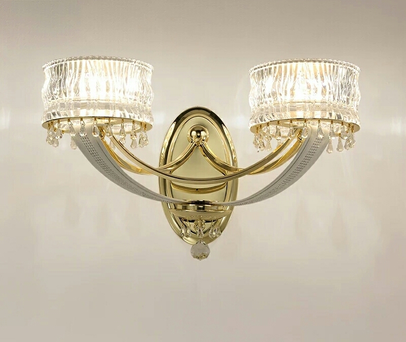 B-411 gold Czech Crystal + artificial leather + iron wall lamp creative personality wall lamp1