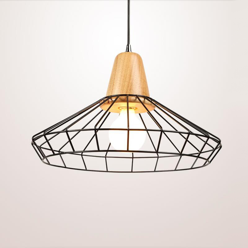 W-6016 A iron + small wooden Chandelier1