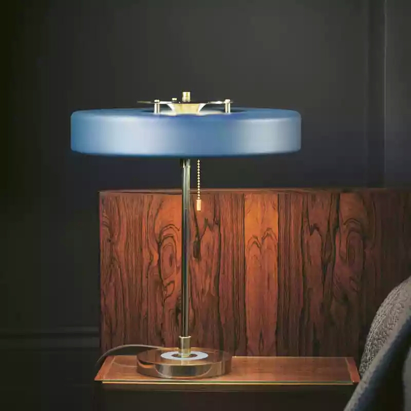 Iron and glass table lamp TD-2001 blue table lamp3