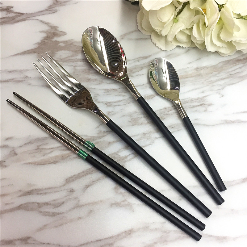 Stainless steel tableware and fork and spoon chopsticks1