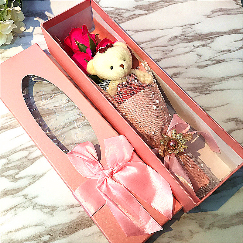 Christmas gifts, girls, small gifts, long boxes, bears, roses, emulation flowers.1