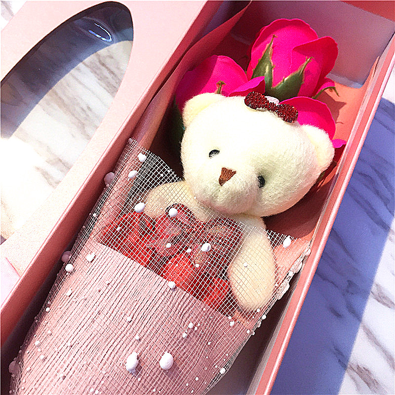Christmas gifts, girls, small gifts, long boxes, bears, roses, emulation flowers.2