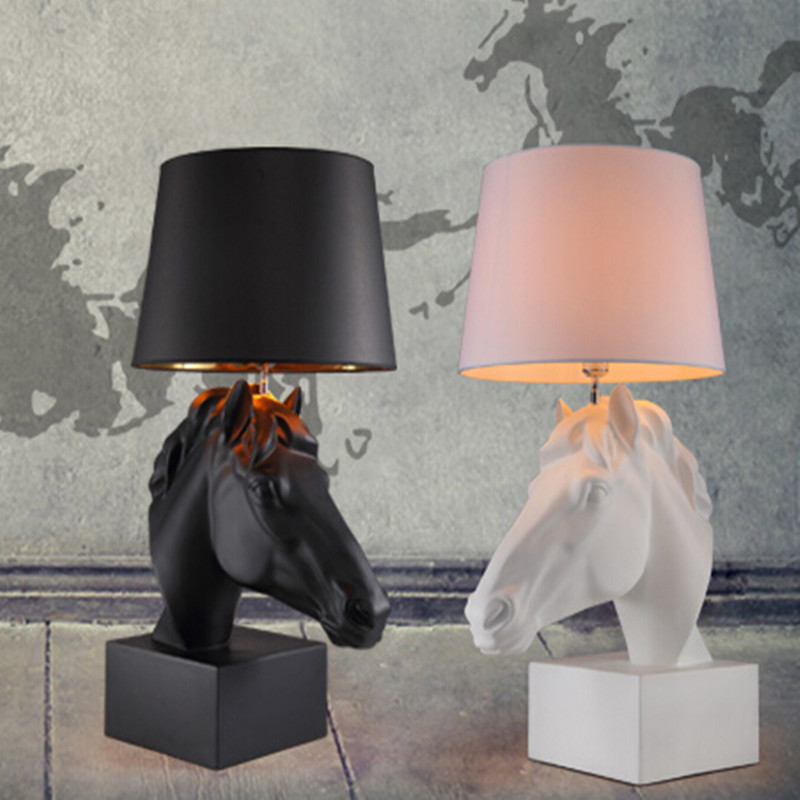 Post modernist desk lamp TD- generous horse head black living room study desk lamp2