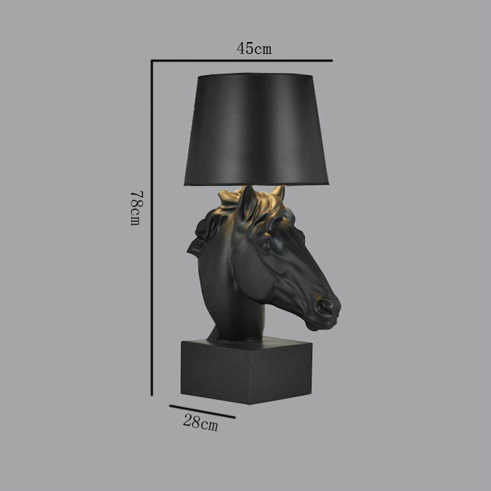 Post modernist desk lamp TD- generous horse head black living room study desk lamp3