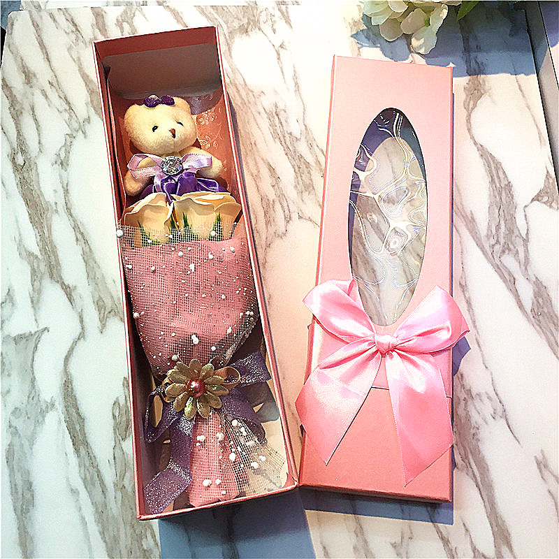 Christmas gift, girl gift box, baby bear rose flower1