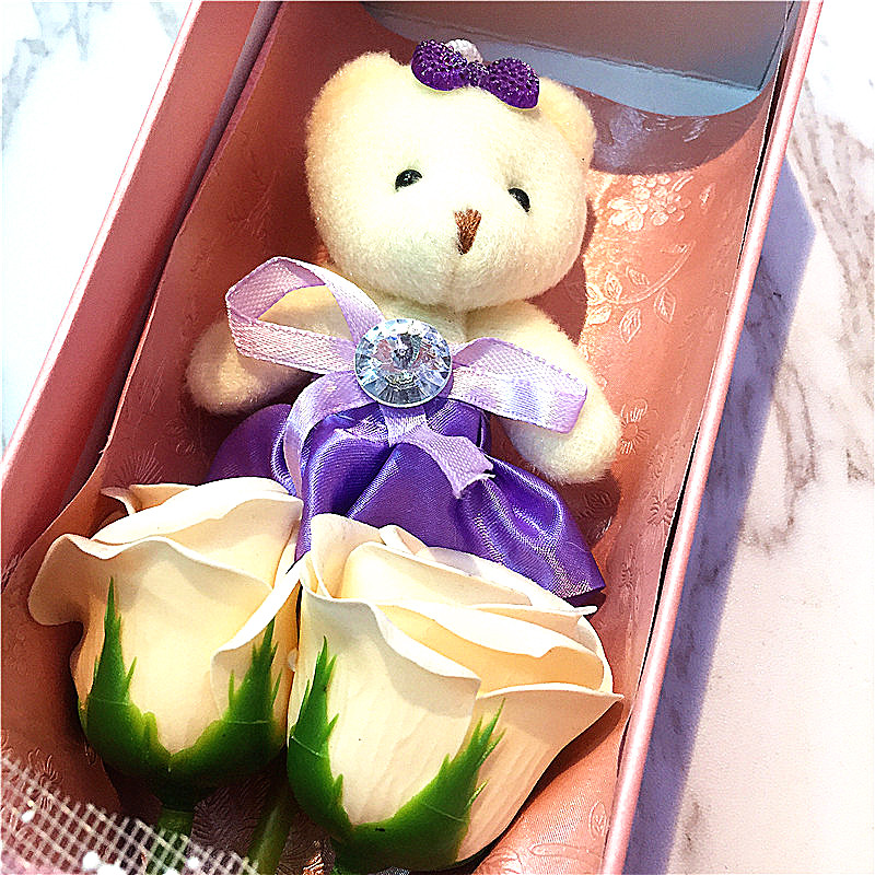 Christmas gift, girl gift box, baby bear rose flower2