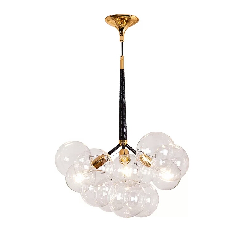 Post modernist chandelier W-1232-3-9 black + gold villa living room hotel apartment Chandelier1