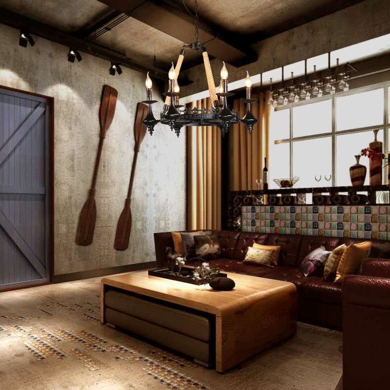 Modernist industrial wind chandelier W-6008-8 villa living room apartment Chandelier4