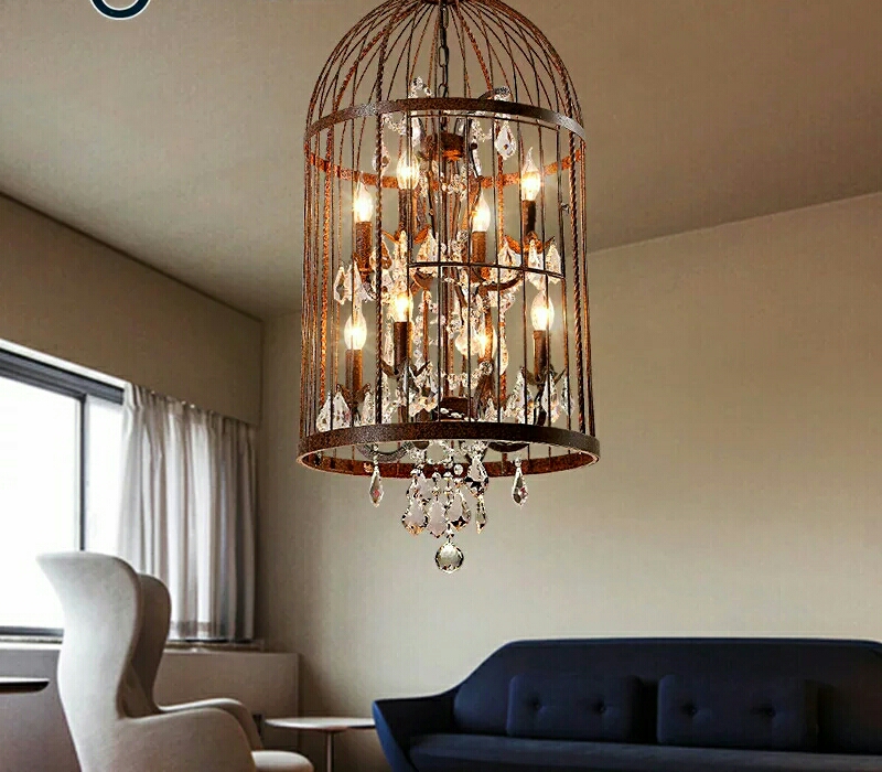 Modernist industrial wind chandelier W- medium bird cage black living room hotel apartment Chandelier5