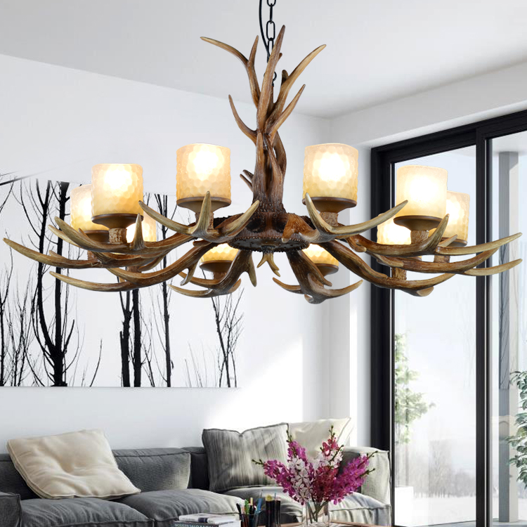 Modernism pastoral design chandelier W-6220-10 glass section living room hotel apartment Chandelier1