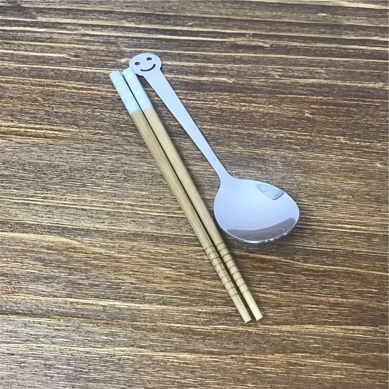 Stainless steel spoon chopsticks in a portable tableware suit2