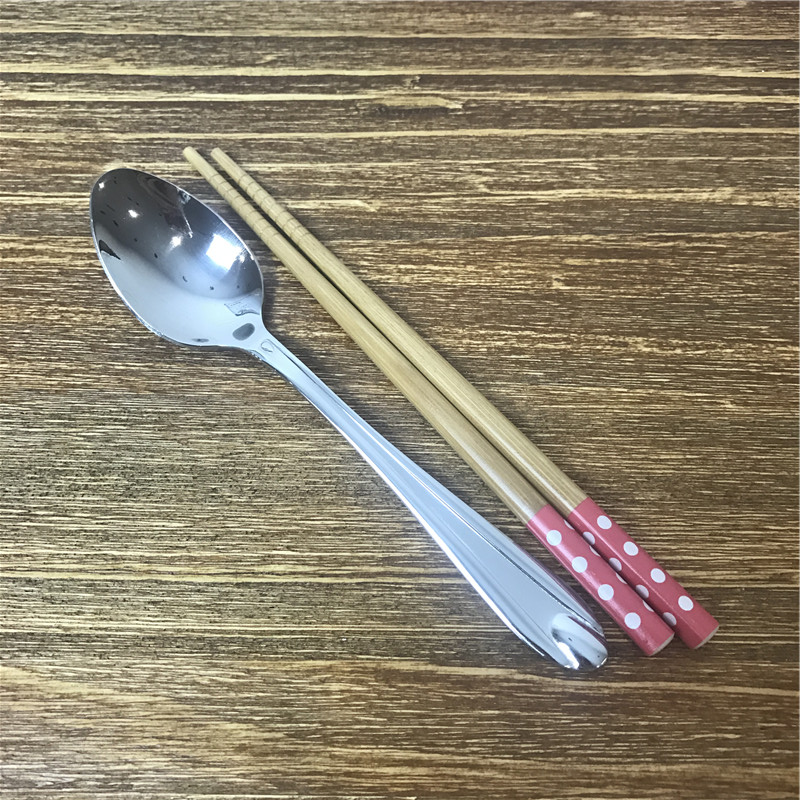 Stainless steel spoon chopsticks in a portable tableware suit2