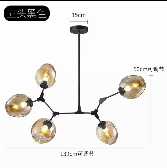 W-1054-5   ,整体尺寸可调节     ,铁艺+玻璃,工程灯具定制家居别墅样板房店面橱窗台灯693493