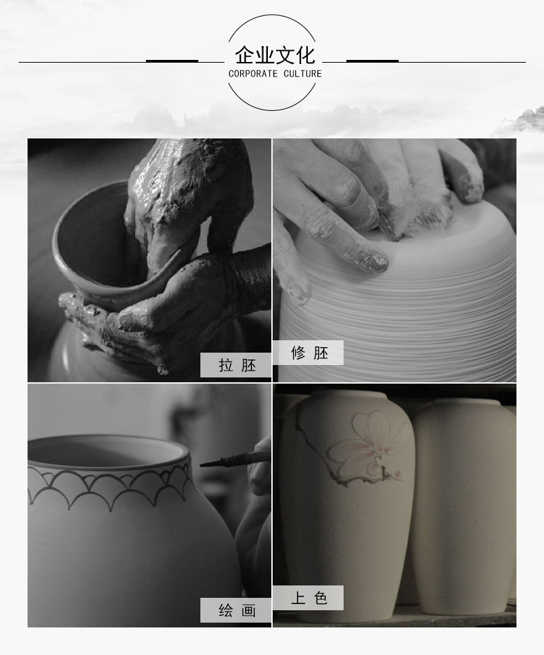 现代新中式禅意陶瓷插花瓶摆件创意博古架酒店样板房间软装饰品697444