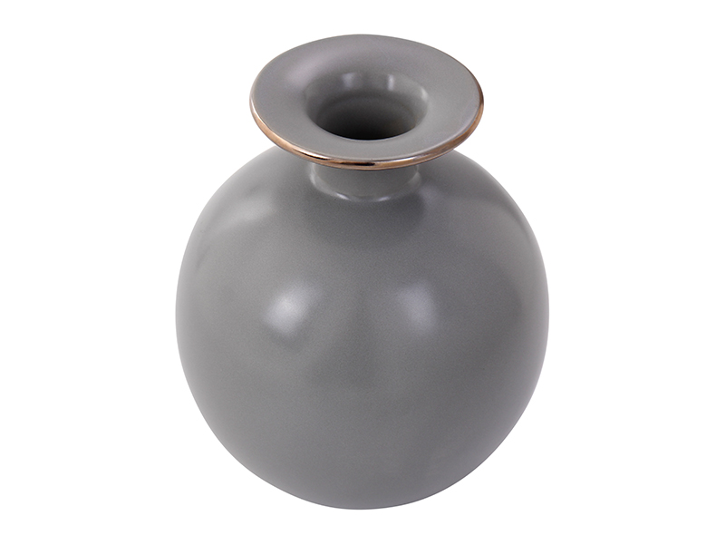 高温陶瓷花瓶极简美式轻奢软装饰品 绿萝干花插花器陶瓷花瓶摆件703233