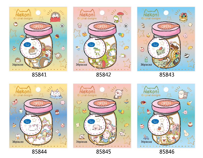 NEKONI strawberry flavor wishing bottle stickers