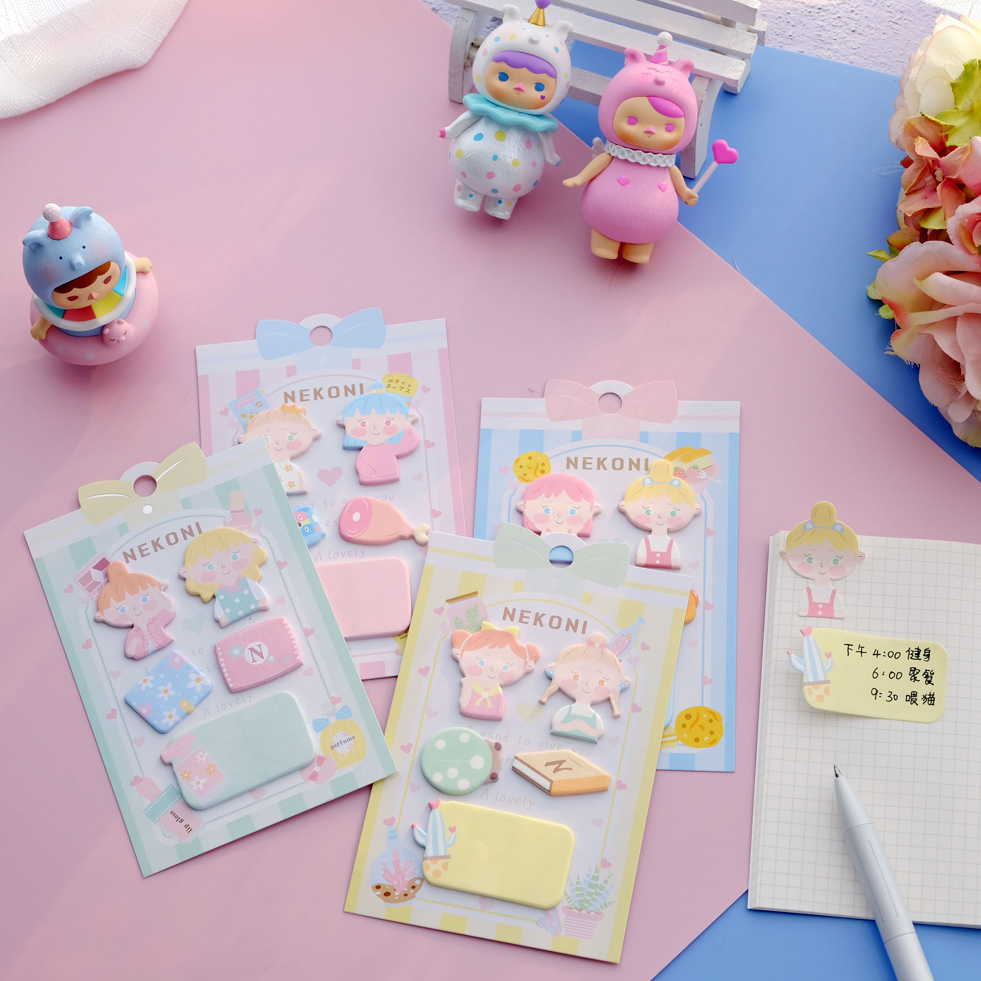 NEKONI Original Design Little girls' memo note