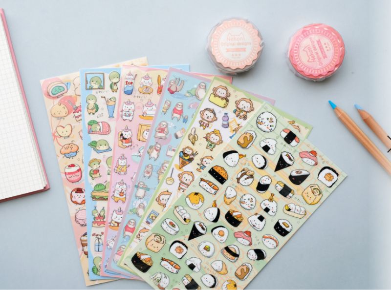 NEKONI Original Design unicorn & sushi stickers