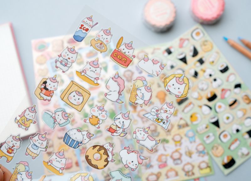 NEKONI Original Design unicorn & sushi stickers