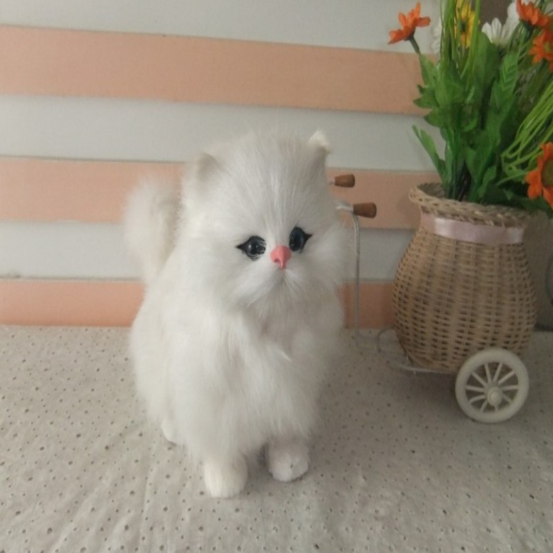 仿真白色小猫 white simulation cat , high is 16cm