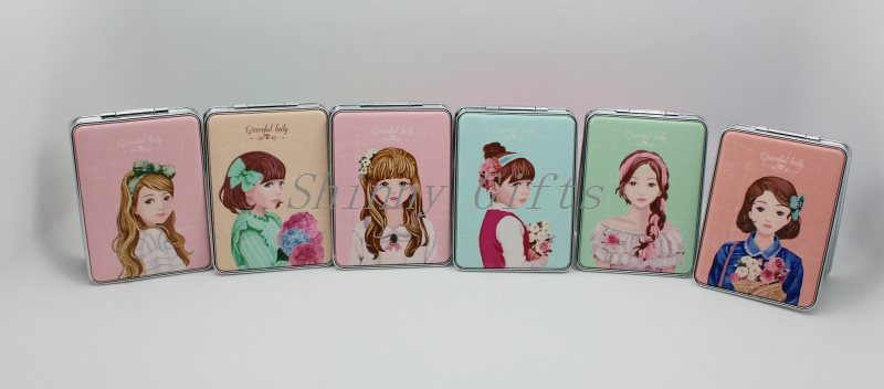 卡通娃娃长方形pu镜 (2)